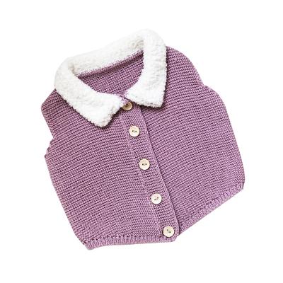 China Fashion 100% Cotton Kids Knitted Baby Sweaters Soft Sleeveless Knitting Clothes Baby Knitted Vests for sale