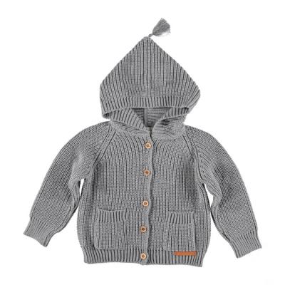 China Breathable Solid Color Knit Baby Sweaters Cardigan Hoodie Unisex Sweater For Kids for sale