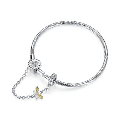 China Daisy Bee Garden Elf Basic Simple Pastoral Style 925 Silver Bracelet BSB041 for sale