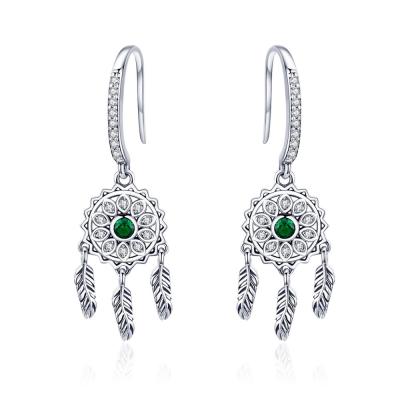 China SCE441 CLASSIC Fashion Style Dream Bohemian Catcher With Silver CZ Zircon Stone Circle Earrings Hook Women Around Jewelry for sale