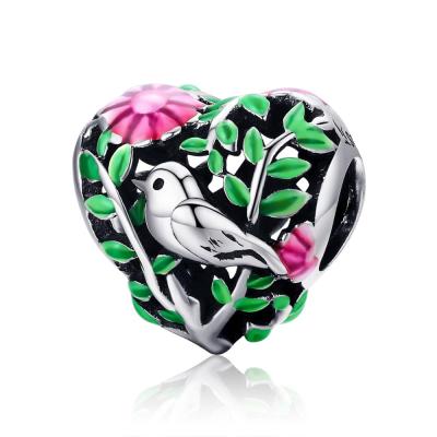 China Ethnic Bird Woods Charm Beads for sale