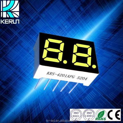 China Indoor Small Size 0.4 Inch 2 Digits 7 Segment Common Cathode Led Display Green Color for sale