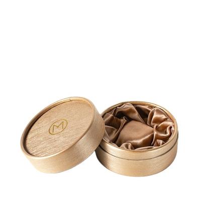 China Biodegradable High Quality Satin Inner Bracket Packing Round Gift Box Ring Necklace Bracelet Jewelry Gift Box for sale