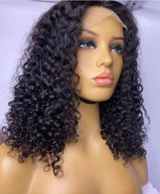 China FRENCH LOOP Top Grade Heavier Density Hair Wig HD Invisible Lace Pre Plucked Short Brazilian Deep Curly 13x6 Lace Front Wigs for sale