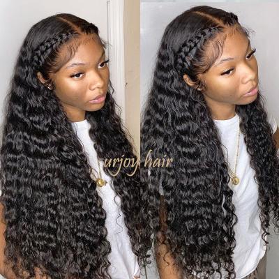 China Virgin Brazilian Hair FRENCH CURL Full Cuticle Aligned Invisible Lace Long Hair Wigs Deep Curly Closure HD Lace Frontal Wig for sale