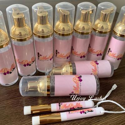 China Long Private Label Eyelash Shampoo 60ml Natural Vegan Cruelty Free Lash Shampoo Eye Makeup Remover for sale