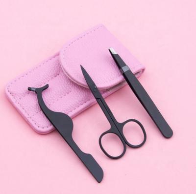 China Comfortable Handle Eyelash Tool Kit Private Label Custom Lashes Applicator Beauty Eyelash Tweezers Wholesale Sets for sale