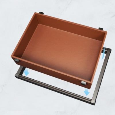 China With Soft Close Slide Wardrobe Accessories Pull Out Storage Boxes Leather Basket With Damping Slide for sale