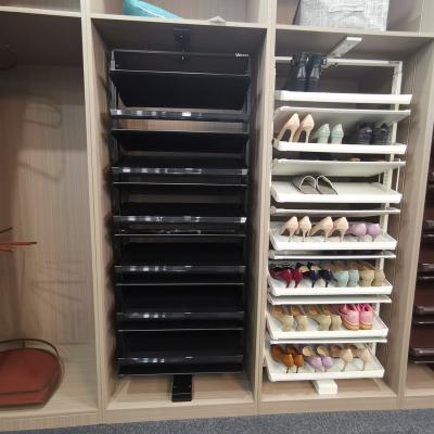 China Expandable Furniture Pull Out With Damping Slide Shoe Racks For Cabinet for sale