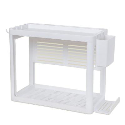 China New Products 2tier Stationary Bathroom Storage Rack Galley Kitchen Storage Stocked Shelving Shelf for sale