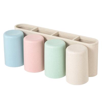 China Wholesale Cheap Viable Bathroom Rack Storage Rack Wheat Straw Toothbrush Holder for sale