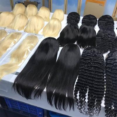 China Full Body Wave 613 Blonde Lace Wig Vendors, Wigs Deep Curly Hair Lace Front Straight Body Wave, 360 Lace Frontal Wig For Black Women for sale