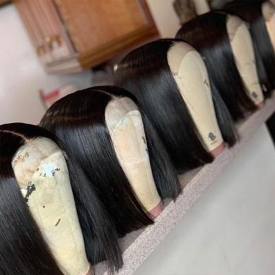 China Silky Straight Wave Bob Wig Closure Peruvian Transparent,Mink Color Brazilian Hair Wigs For Women,Short Straight Virgin Hair Wigs Wholesale Vendors for sale