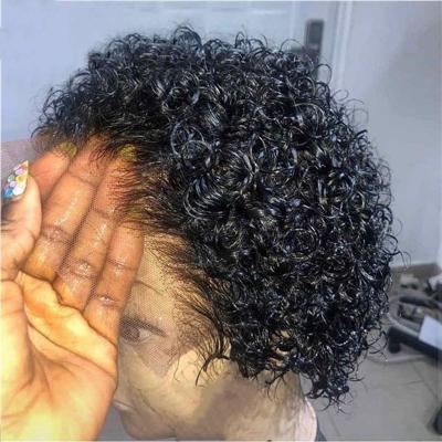 China Pixie Cut Pixie Cut Human Hair Wig Vendors, Peruvian Short Glueless Bob Wigs Human Hair Lace Front, Curly Virgin Hair Wigs For Black Women for sale