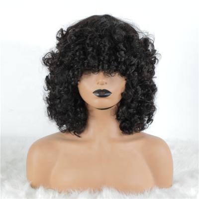 China Short Bob Wigs With Bang,Machine Made Deep Wave Bob Wig Curly Vendors,Brazilian Hair Bangs Rose Curl Fumi Human Hair Wig For Black Women for sale