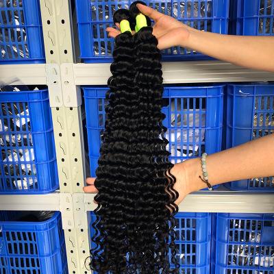 China Deep Wave Cuticle Aligned Deep Wave Hair Bulk Vendors, Unprocessed Raw Virgin Hair Bundle, Mink Virgin Brazilian Hair Bundles 100% Weaves for sale