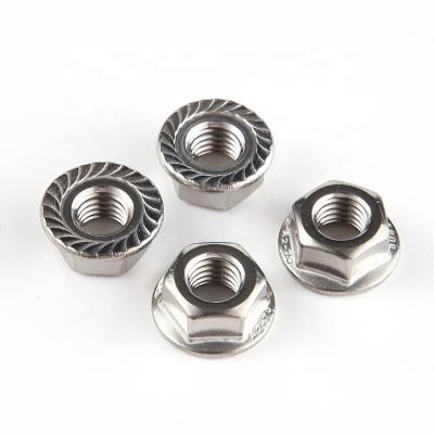 China DIN6923 18-8 Heavy Industry Stainless Steel Flange Nuts Metric Serrated Hex Nuts With Flange for sale