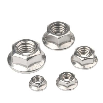 China Heavy Industry IFI145 In Stock Stainless Steel Hex Flange Nut Inch 1/4 5/16 3/8 Inch 1/2 SS304 SS316 Hexagon Flange Nut for sale