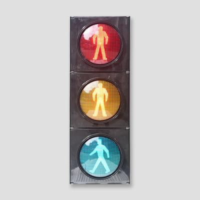 China Traffic Roadway Safety 300mm Pedestrian Crossing Signal Lights Red Yellow Green Light With PC Shell for sale