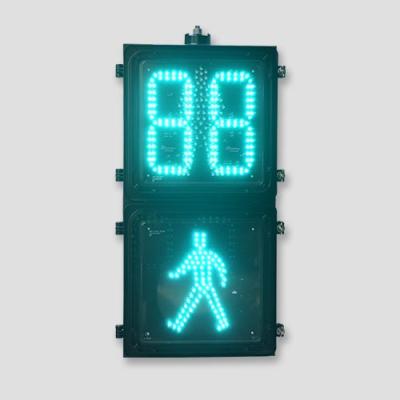 China Traffic Pavement Safety 12*12 Pixel Look Pedestrian Signal Light With 2 Digit Countdown Timer for sale