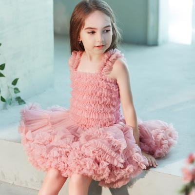 China 2021 summer luxury girl dress dance dress wholesale luxury Anti-wrinkle Tixu designer children's net gauze for sale