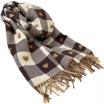 China Anti-wrinkle warm plaid scarf for women winter new Korean double-sided designer cashmere scarf for sale