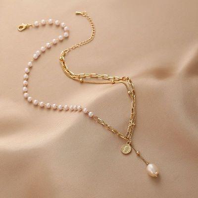 China Wholesale Hot Selling Best Quality Vintage Designer Necklace Stainless Steel Pearl Luxury Lady Necklace for sale