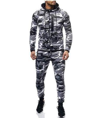 China LOGO New Camouflage Breathable Pleat Custom Arm Suit Men's Jogging Suit sports suit tracksuit fitness leisuretwo piece set for sale