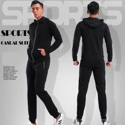 China Spring and Autumn Breathable Custom Men's Sportswear Leisure LOGO 2pcs Suit Zipper Hoodies Sweater Sportswear Fashion for sale