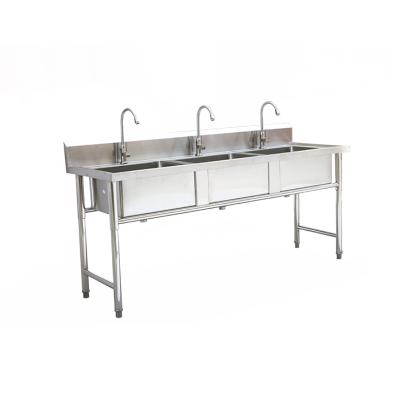 China With Best Price One Compartment Restaurant Kitchen 3 Compartment Stainless Steel Commercial Double Bowl Sink Rack for sale