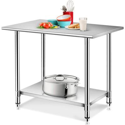 China Stainless Steel Universal Table NSF Commercial Kitchen Work Table with Adjustable Under Shelf Heavy Duty Food Prep Table with Storage for sale