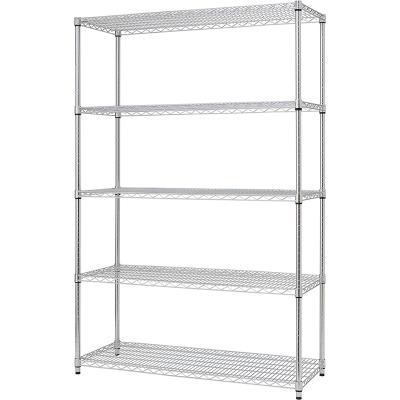 China Multifunctional Wire Shelving 5-Tier NSF Wire Shelving Rack Custom Garage Or Bakers Rack Kitchen Shelving for sale