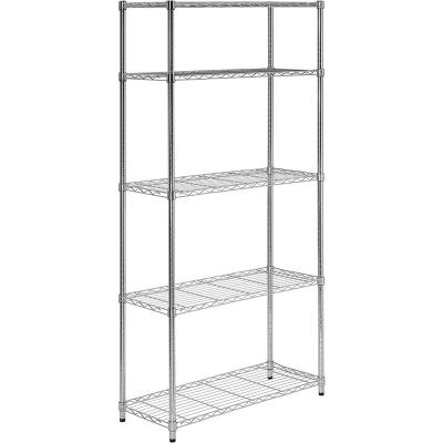 China 5 Multifunctional Adjustable Tire Wire Shelving Metal Rack Unit Storage Shelves For Laundry Bathroom Kitchen Office Cabinet for sale