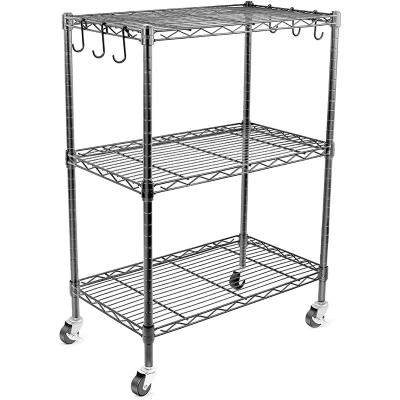 China Multifunctional 3-Tier Storage Shelves, Heavy Duty Metal Shelves Grid Shelving Unit, Adjusts for sale