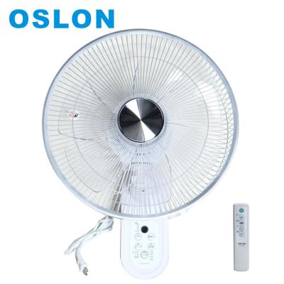 China BLDC Motor 14in Wall Mount Household Fan 3 Speed ​​Digital Remote Control Swinging Remote Control Setting 60in Rope for sale