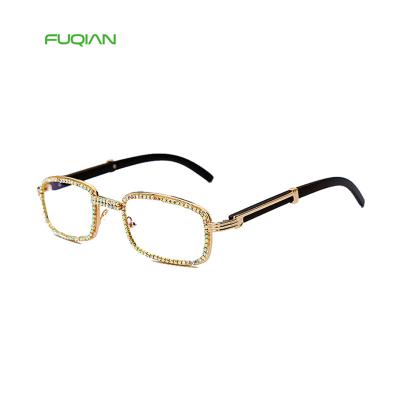 China Luxury Designer Good Quality Square Glasses Diamond Sunglasses Women New Brand Fashion Sunglasses Metal for sale