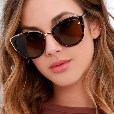 China Fashion New Arrivals Sunglasses Shine UV400 Colorful Cat Eye Leopard Cat 3 PC Frame Women Sunglasses for sale