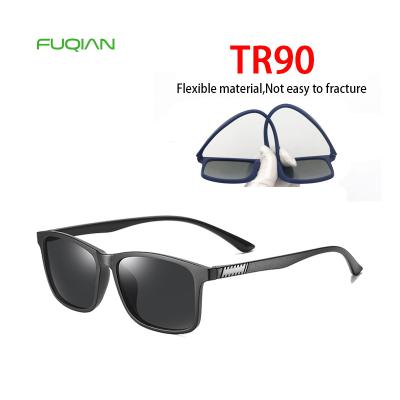 China Trendy Design Square Titanium Frame TR90 Sunglasses UV400 TR90 Low MOQ Lenses Men Women TAC Polarized Sunglasses Unbreakable Durable for sale