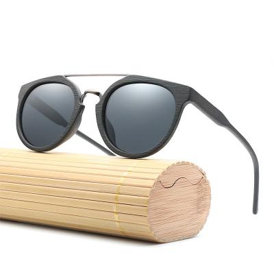 China Luxury Wooden Sunglasses Wood Sun Glasses Brand Retro Mens Round Shades Polarized Sunglasses for sale