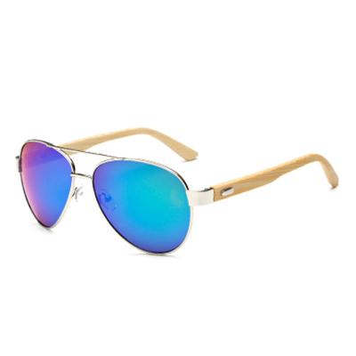 China Fashion Sunglasses Shape Pilot Sun Glasses Wooden Metal Brand Custom Logo Women Eyewear Bamboo Wooden Men Wooden Sunglasses Drive Retro De Sol for sale