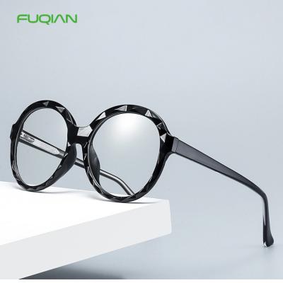 China See Clearer Blue 2020 New Crystal Edge Round Spring Leg Glasses Female Eyeglass TR90 Anti Light View for sale