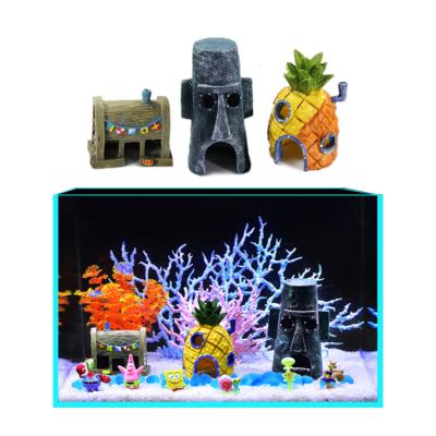 China Dexterous Pineapple Viable House Hideout Squid House SpongeBob Tentacles Hiding/Buddy Bucket Aquarium Decorations for sale