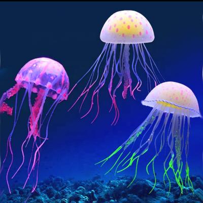 China Best Quality Glowing Effect Silicone Artificial Jellyfish Viable Decoration Accessories For Fish Tank Fish Tank for sale