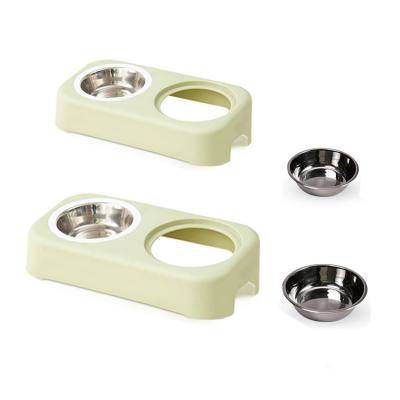 China Direct Selling Pet Maker Stainless Steel Food Bowl Anti-overflow Viable Bowl Plastic Anti-Drop Pet Bowl for sale