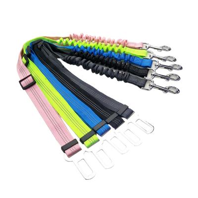 China Hot Selling Adjustable Reflective Dog Safety Belt Dog Seat Belt Elastic Elastic Dog Car Seat Belt Reflective for sale