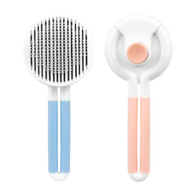 China Manufacturer Cat Dog Grooming Brush Self-Cleaning Viable Slicker Brush Remove Dog Hair Pet Comb for sale