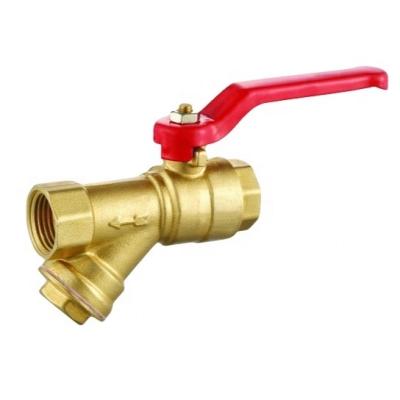 China General Factory Customization Y Type Brass Strainer Ball Valve Two Ways Valve With Strainer / Filter for sale