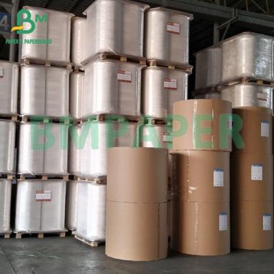 China 30gsm 60gsm Food Grade Single Side Glossy White Kraft Paper For Packaging Products for sale