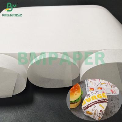 China 40gsm Food Grade White Kraft Greaseproof Hamburger Wrapping Paper for sale