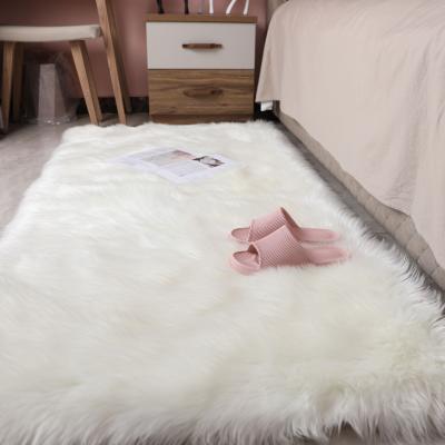 China Luxury Washable Sheepskin Fur Rug Shaggy Anti Slip Fur Sheepskin Rug Living Room Decoration Carpet for sale